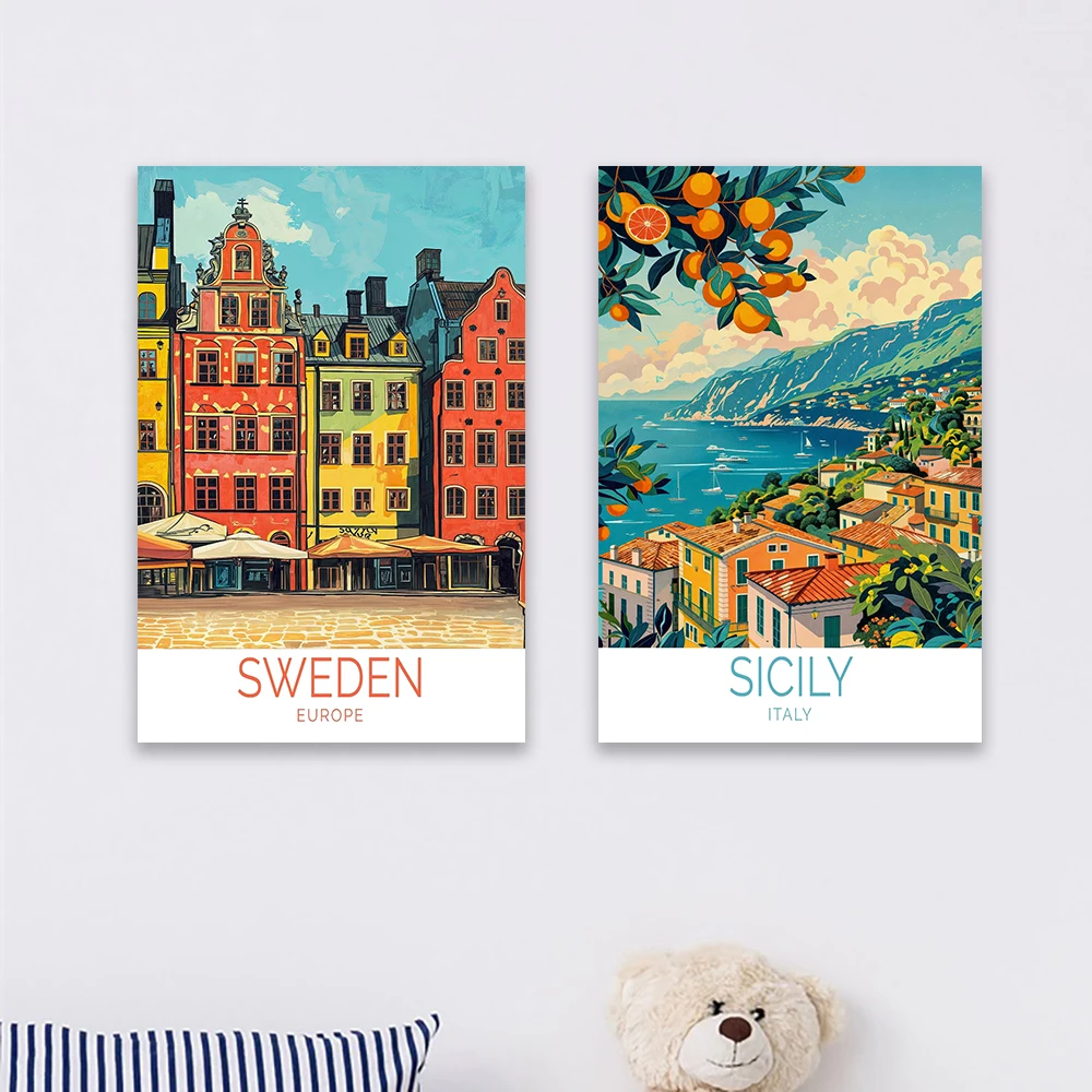 براغ السفر المشارك جمهورية التشيك جدار الفن السفر المشهد يطبع براغ القلعة أوروبا السفر قماش اللوحة ديكور غرفة نوم