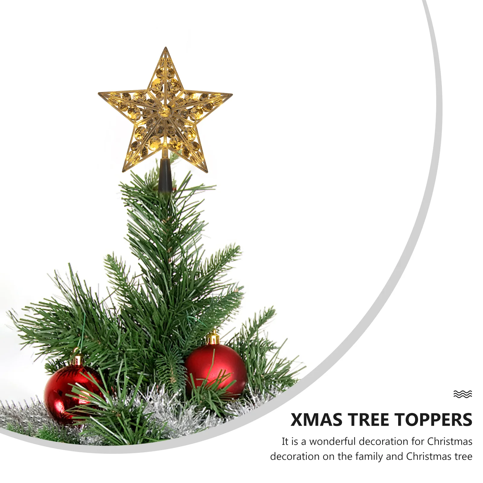 Christmas Tree Lights Lighting Star Treetop Xmas Decorative Lamp Glowing Ornament Plastic Topper Unique Decoration Birthday