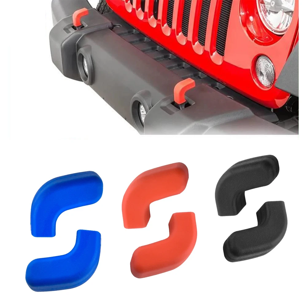 

2Pack For Jeep Wrangler JK JL Gladiator JT 2007-2023+ Front Bumper Tow Hook Covers Towball Hook Protector Car Accessories New