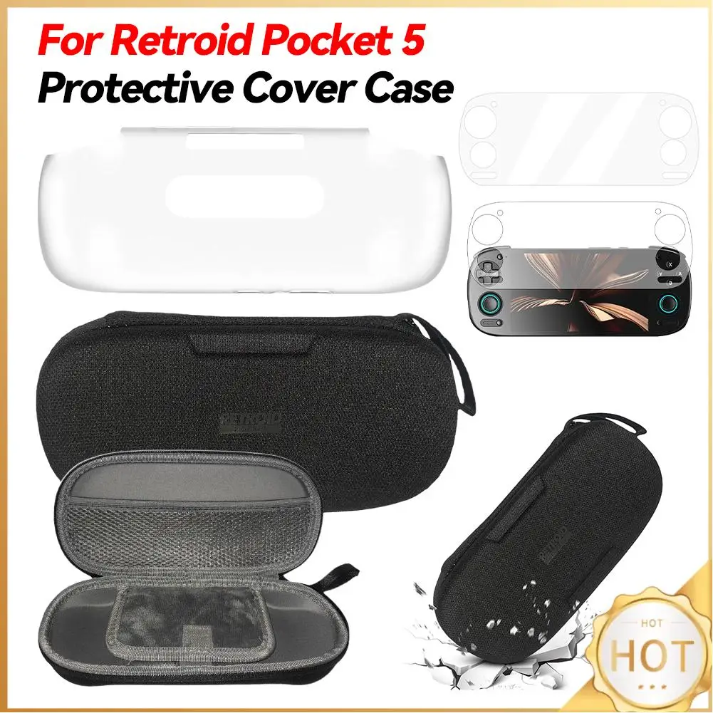 For Retroid Pocket 5 Grip Protect TPU Shell Case Anti-slip Protective Cover Case for RP5 Retro Console Stand Holder