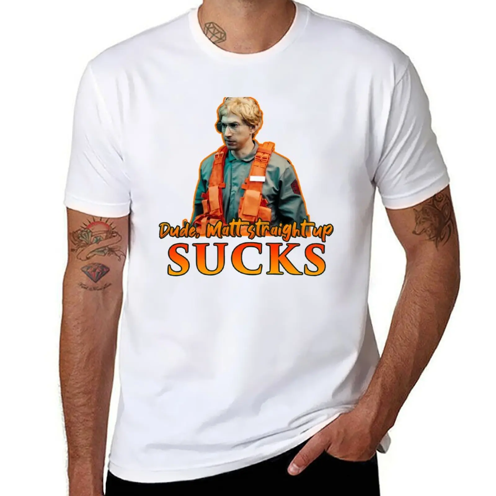 

Dude, Up funny SUCKS! Quote shirts Technician the cotton Radar t Straight Adam Driver T-Shirt Orange Matt Matt