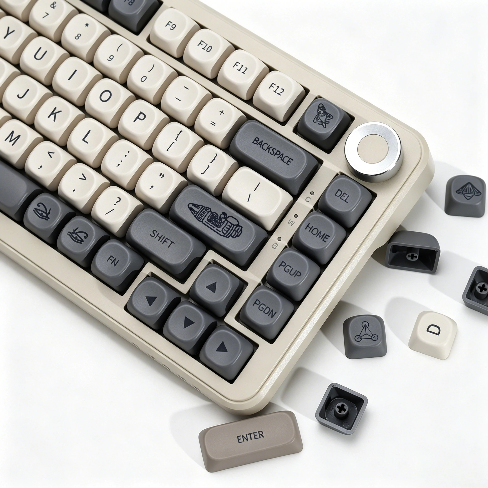 KBDiy Retro Vision Theme Keycaps Simple KOA MOA Profile PBT ISO MAC Keycap For Magnetic Switches 75% Gaming Mechanical Keyboard