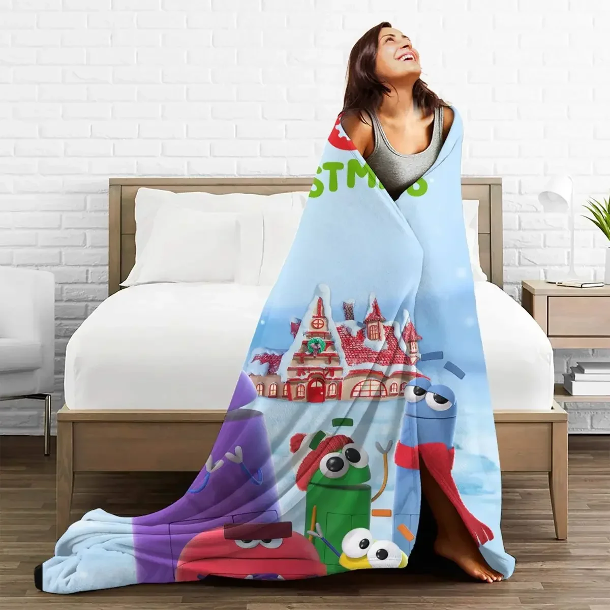 Ask The StoryBots Cartoon Blankets Sofa Cover Fleece All Season Girls Kids Children Soft Throw Blanket for Home Couch Bedspread