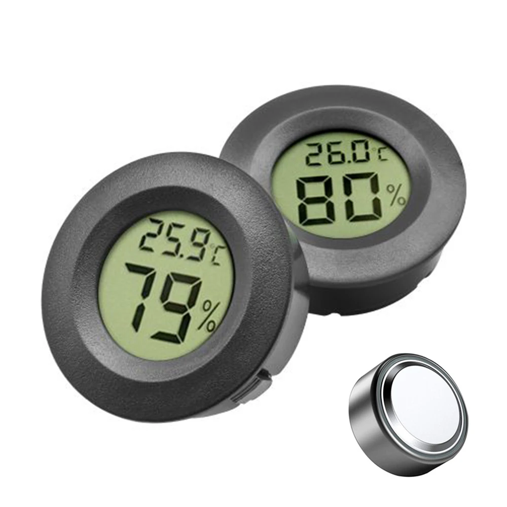 Round embedded digital thermo-hygrometer with Celsius/Fahrenheit switching function 【with LR44 battery 】 Black/White colours