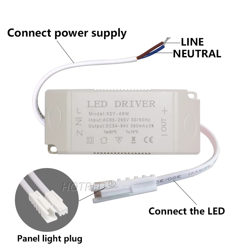 LED Driver 600mA Constant Current High PF 3W 10W 20W 30W 40W 50W 60W 1-2x3w 3-10x3w 10-18x3w 18-30x3w Lamp Lighting Power Supply