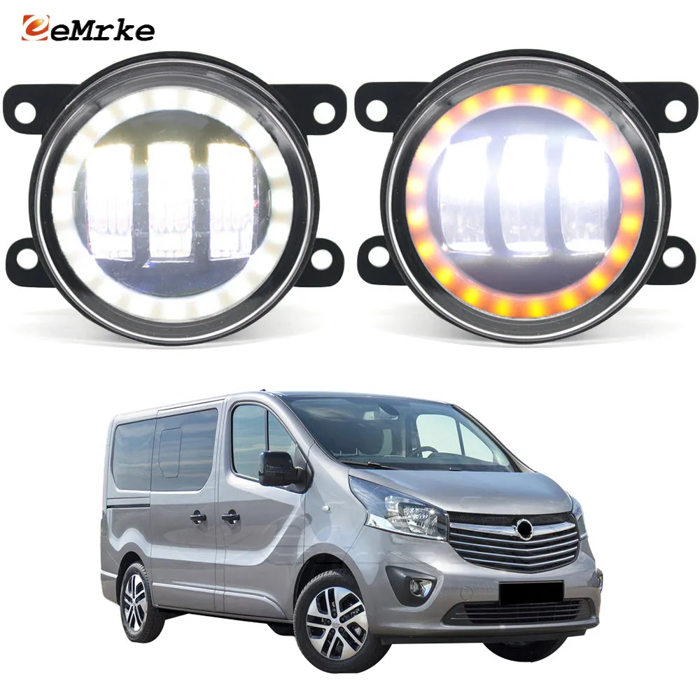 2 pezzi fendinebbia a Led PTF 30W obiettivo per Opel Vivaro B 2015 2016 2017 2018 2019 indicatori di direzione per auto Angel Eye DRL Daytime