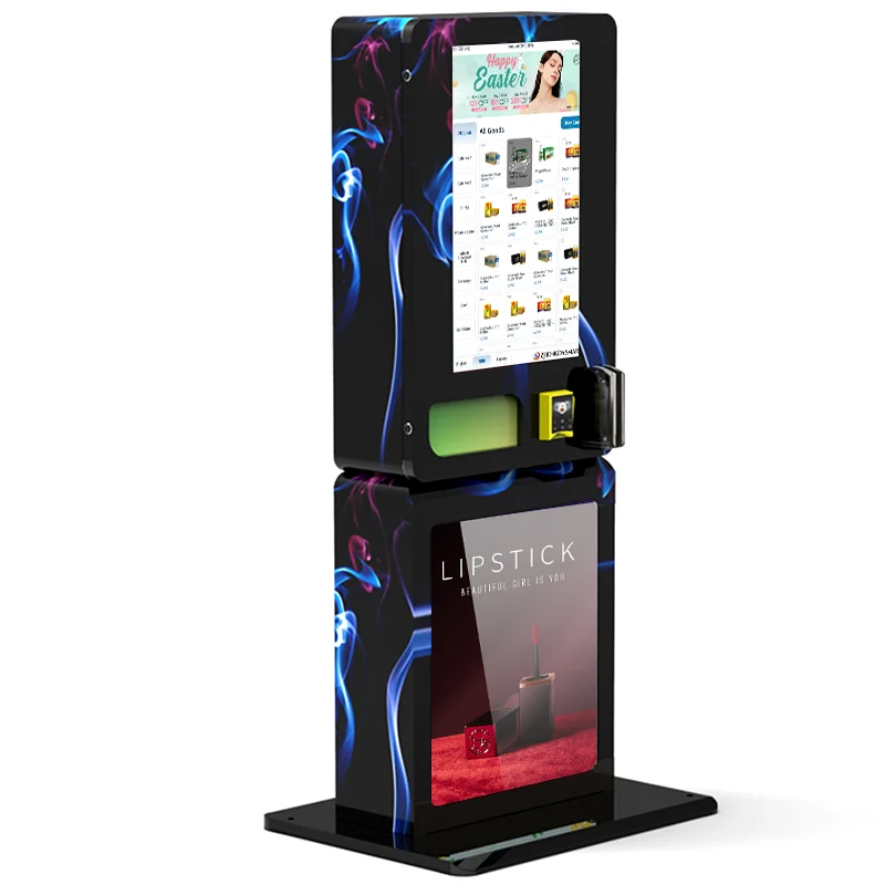 Age verification automatic with card reader touch screen vending machine