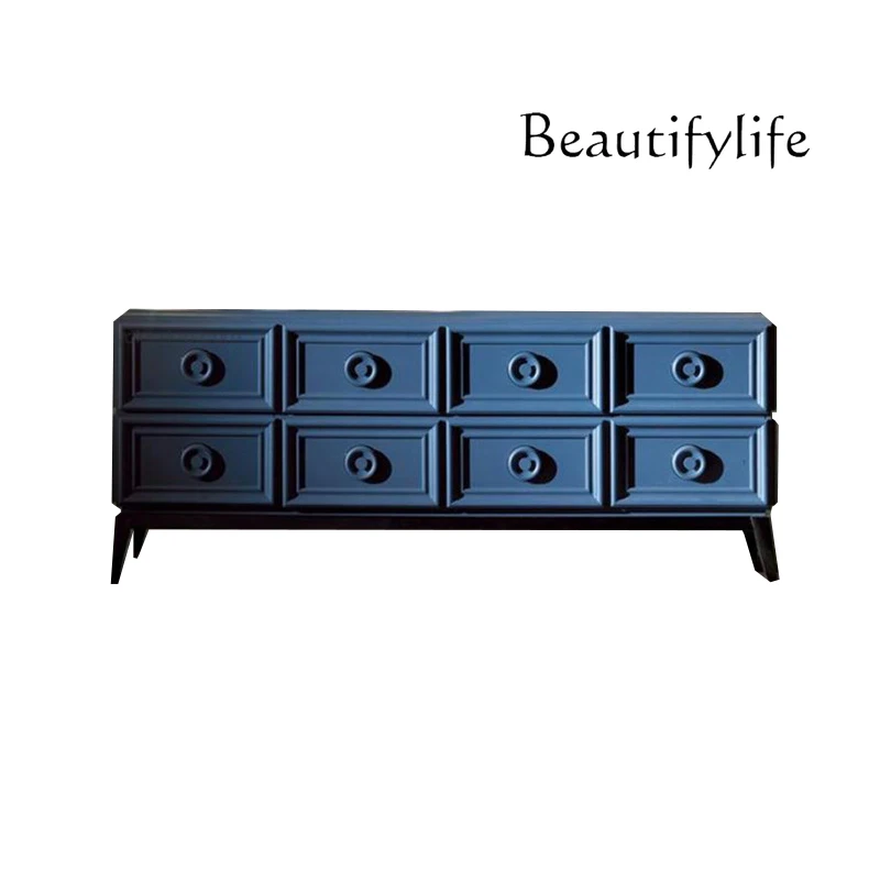 

American light luxury solid wood TV cabinet high living room high sense classical simple floor cabinet