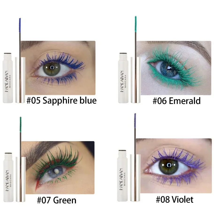 Zwart Wit Mascara Kleur Waterdicht Mascara Effect Verlengd Bruin Blauw Rood Groene Cosmetica Make-Up Ogen Make-Up Tool