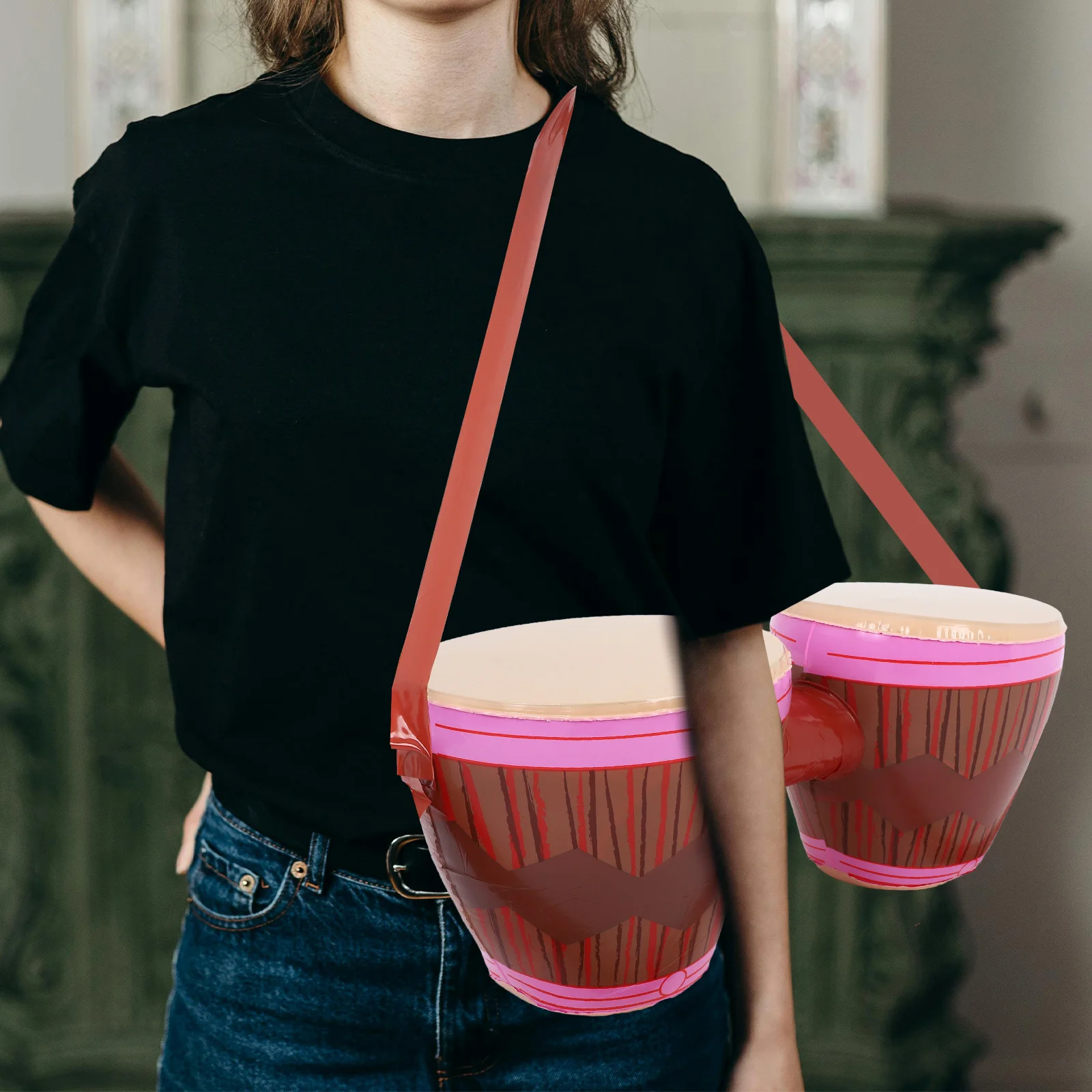 

Inflatable PVC Ansai Waist Drum Realistic Blow Up Music Instrument for Carnival Party Practice and Kids Musical