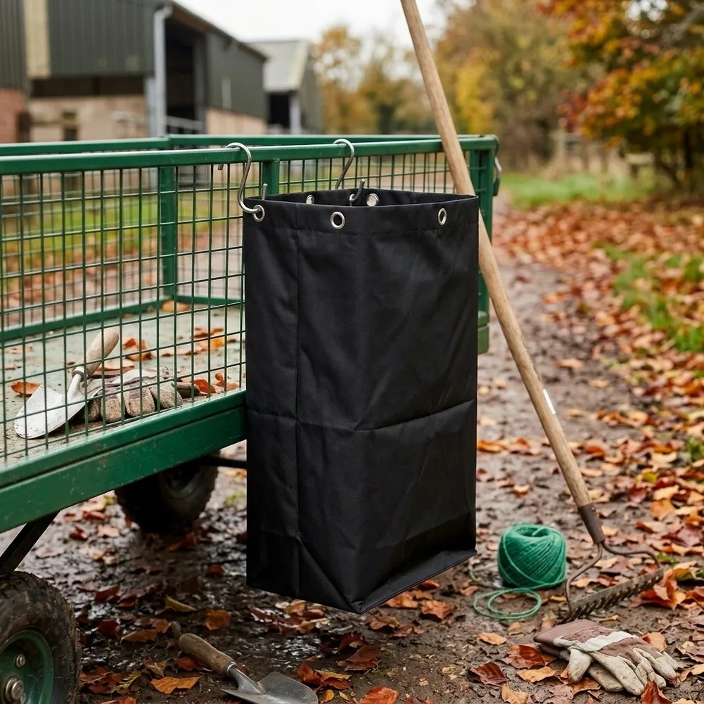 Large Capacity Oxford Fabric Waste Bag For Farm And Garden Debris 70x28x39cm Durable= Waterproof Cleaning Cart Liner
