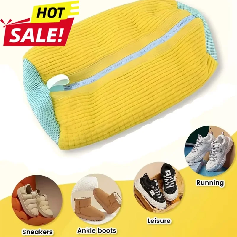 Durable Shoe Washing Machine Bags for All Shoe Types, Shoe Cleaner With Zipper for Sneakers and Casual Shoes Laundry Wash Bags