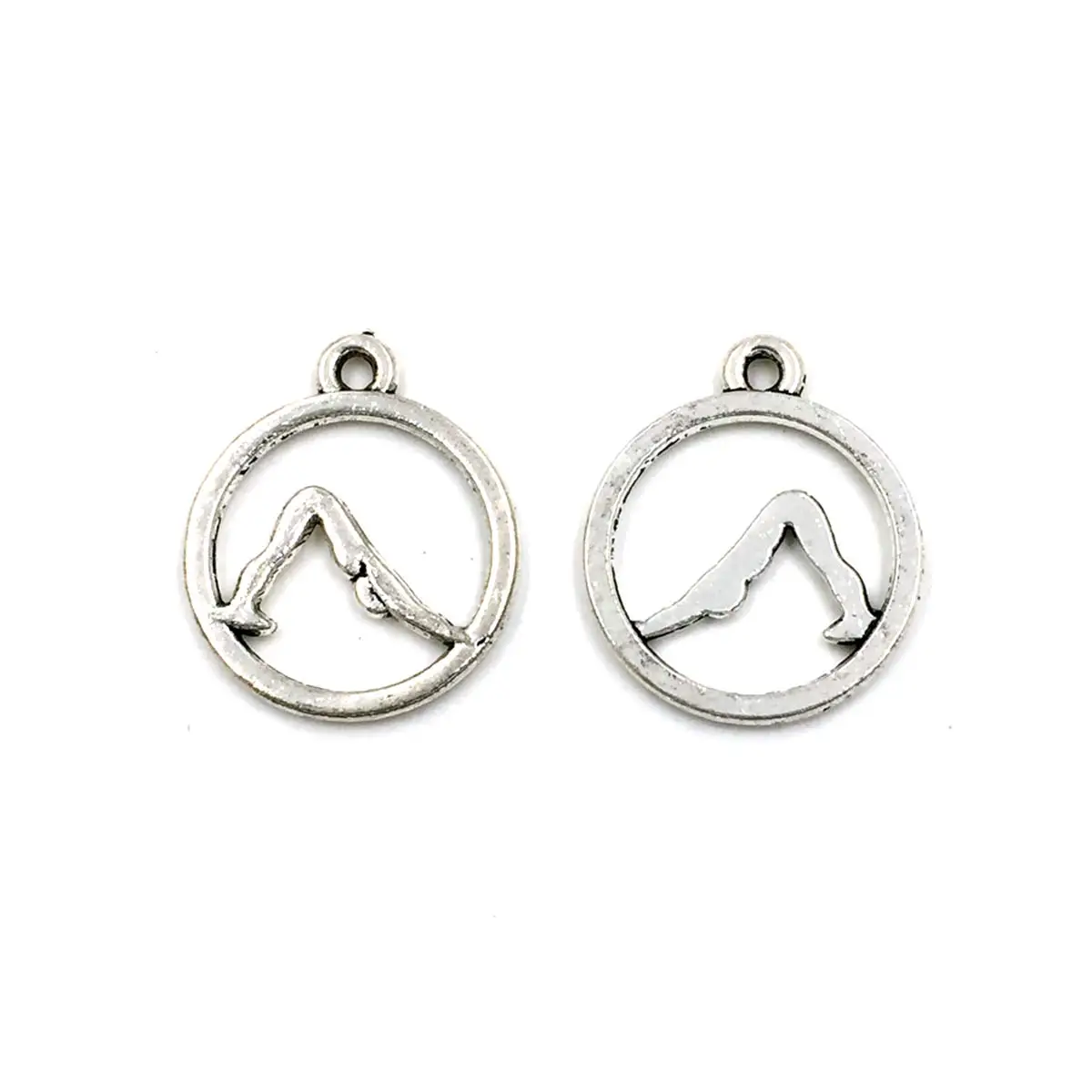 100PCS Sport Theme Yoga Pose Charm Pendants 19x16mm DIY Necklace Bracelets Earrings Handicrafts Jewelry Accessories Findings