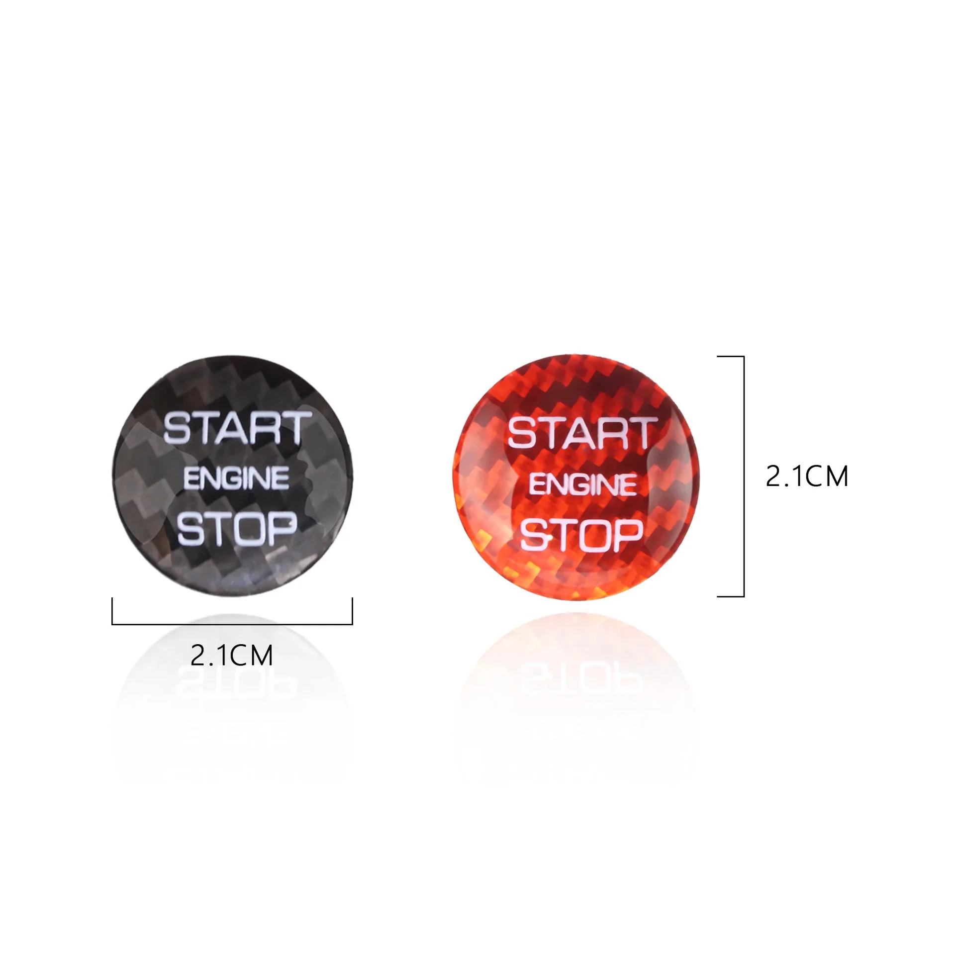 For Land Rover Discovery Free Lander Evoque Carbon Fiber Car Engine Start Stop Switch Button Trim Cover Stickers Decals Stying