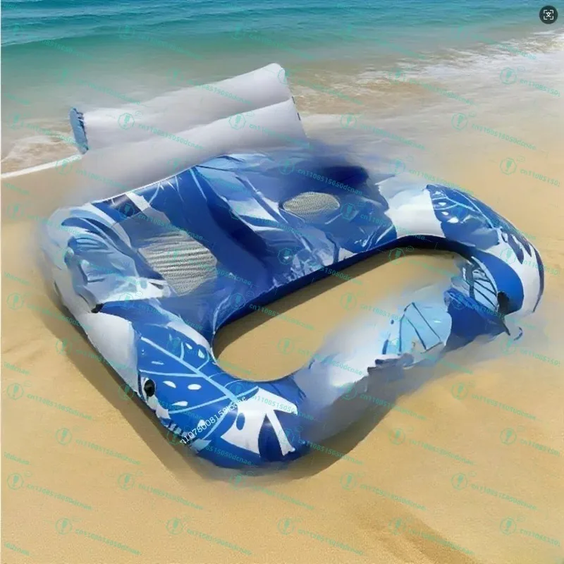 Chair Floating Bed with Cup Hole Outdoor Double InflatableWater Lounge view 3