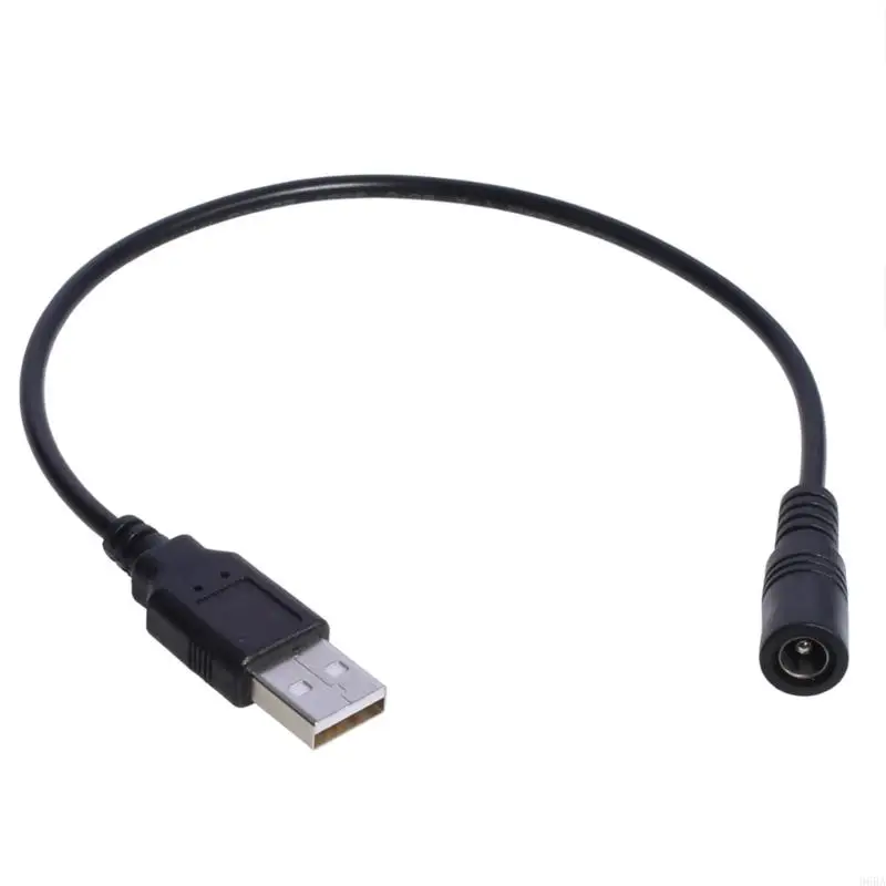 96BA 30cm USB to 5.5x2.1mm 5V Power Cable Male to Female USB Barrel Connector Cord for Small Fan Routers Speaker