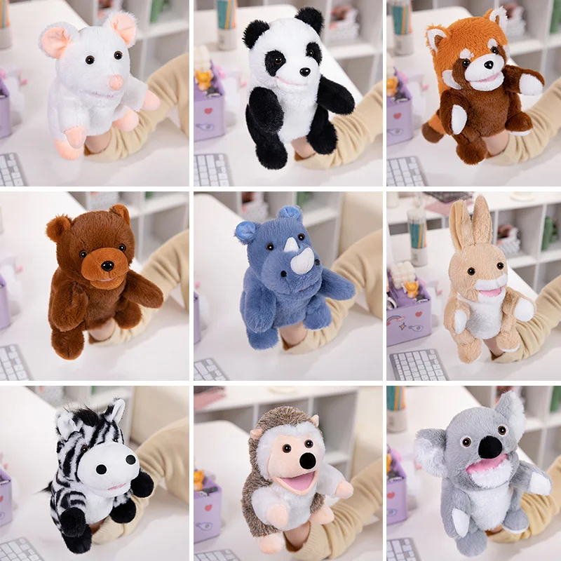 25CM Thirty Styles Stuffed Plush Forest Animals Toys Hand Finger Puppet Educational Toys Gifts