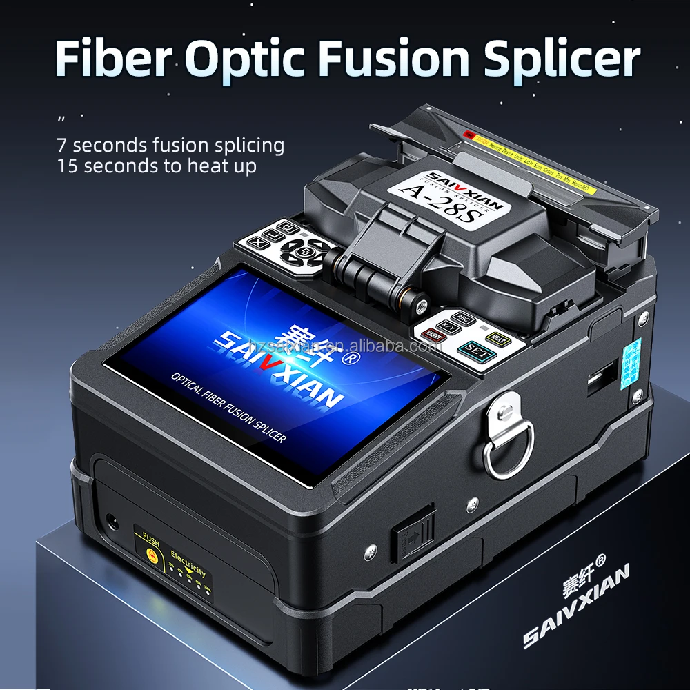 A-28S WiFi Fiber Fusion Machine Tool Set Optical Fiber Fusion Splicing Solution Heating Fusion Splicer for Fiber Optic Equipment