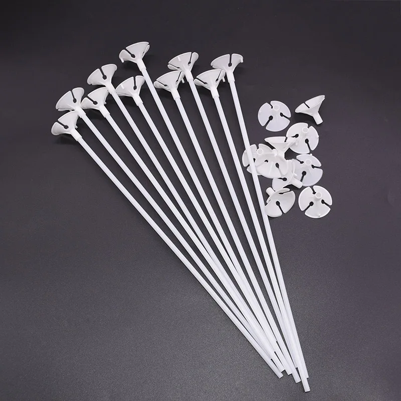 10/20/30/50pcs 30cm Latex Balloon Stick Multicolor Plastic Macaron Balloon Holder Cups for Wedding Birthday Decor Accessories