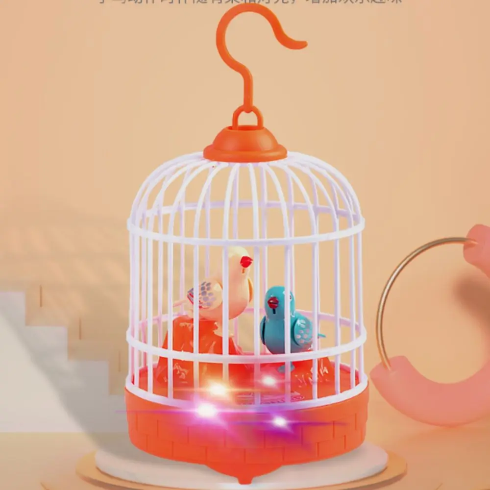 Cage à oiseaux électrique à contrôle du son, jouet réaliste, voix éducative parlante, Cage à perroquets électrique, Simulation lumineuse