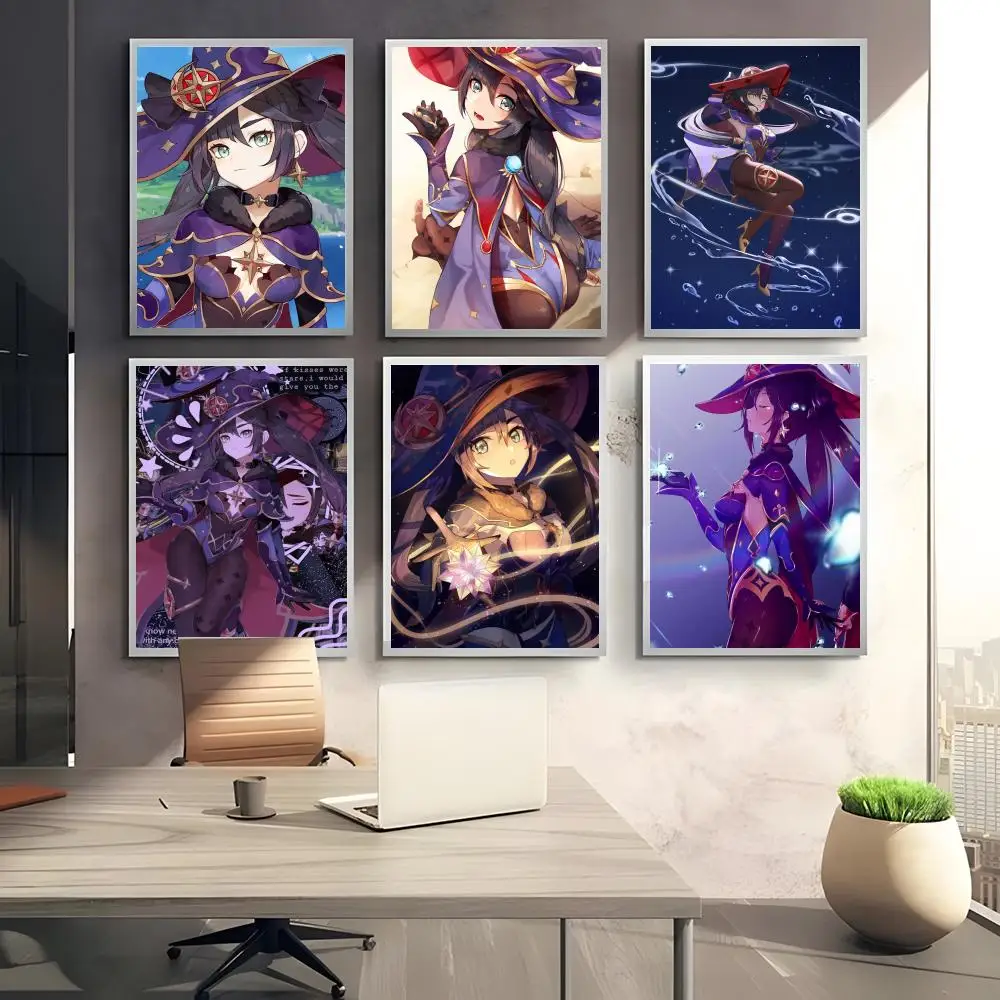 ملصق قماشي للخط من Genshin Impact Mona: خالي من التجاعيد ومقاوم للماء ومتين لجميع الفضاء لتزيين الحائط