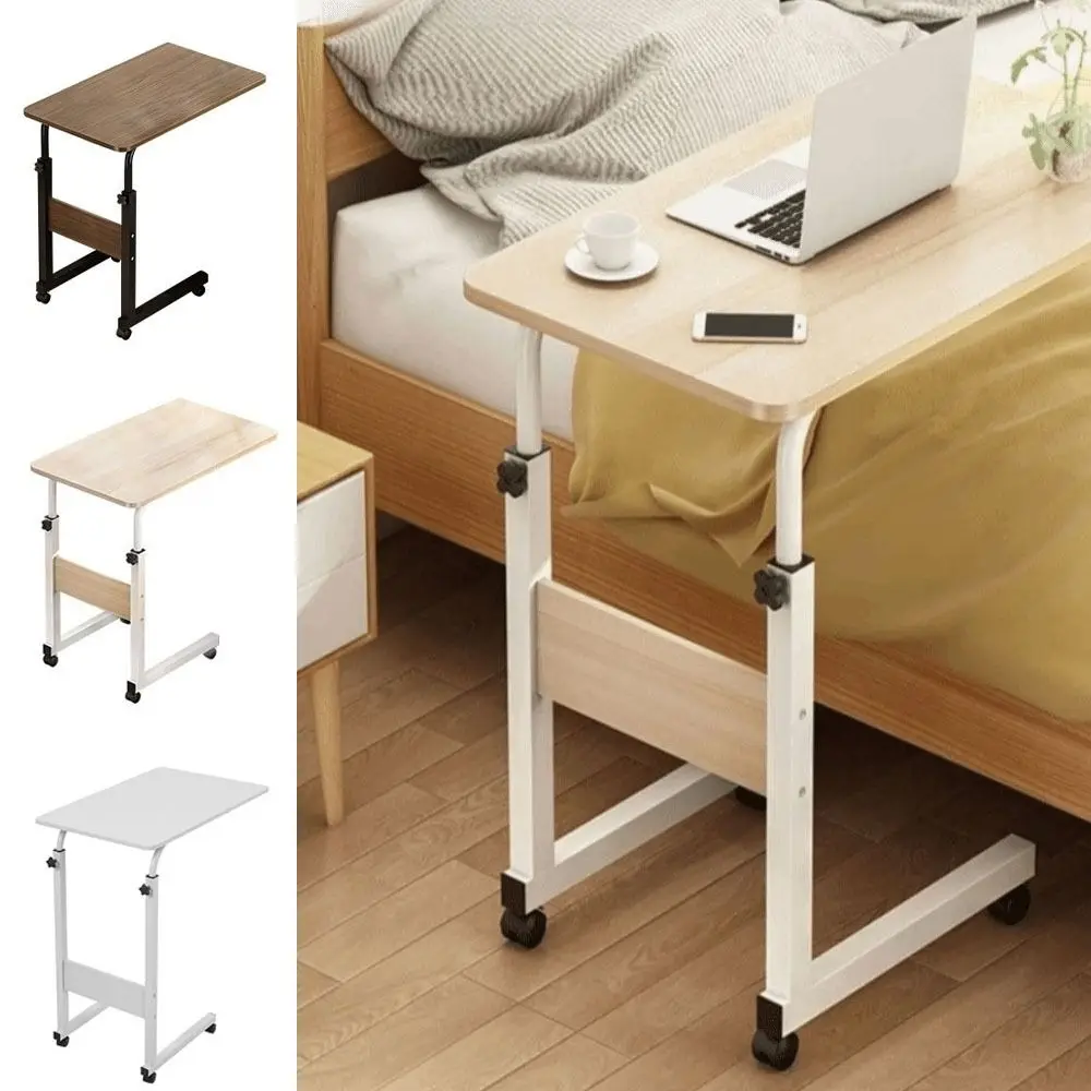 Durable Portable Over Bed Table Adjustable Height with Wheels Bedside Table Desktop Computer Table Home Use