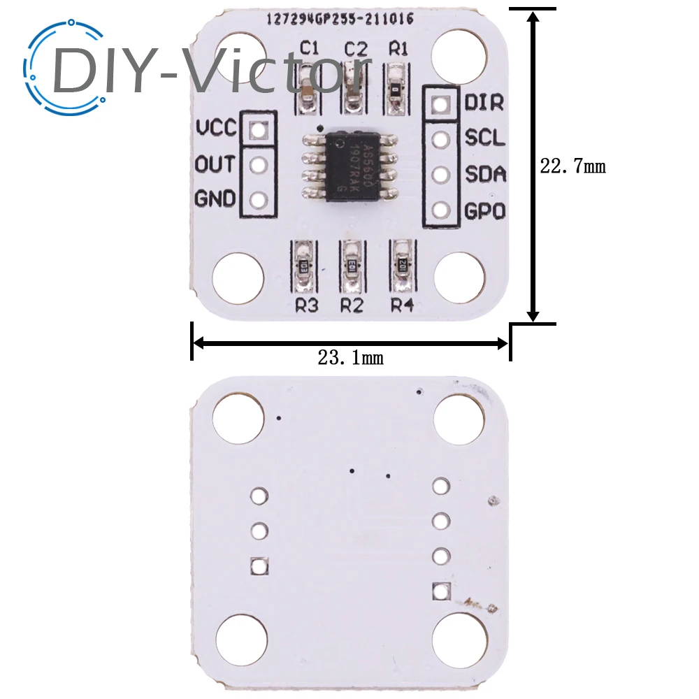 Imagem -05 - Encoder Magnético 12bit 3.3v Alta Precisão Magnética Indução Ângulo Medição Módulo Sensor Pcs As5600