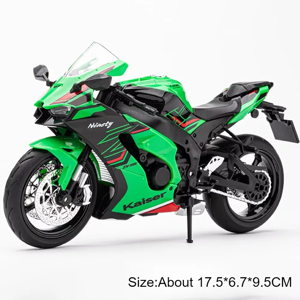 1:12 카와사키 H2R ZX-10R 합금 다이캐스트 오토바이 모델 장난감 자동차 시뮬레이션 금속 오토바이 소리와 빛 컬렉션 어린이 장난감 선물