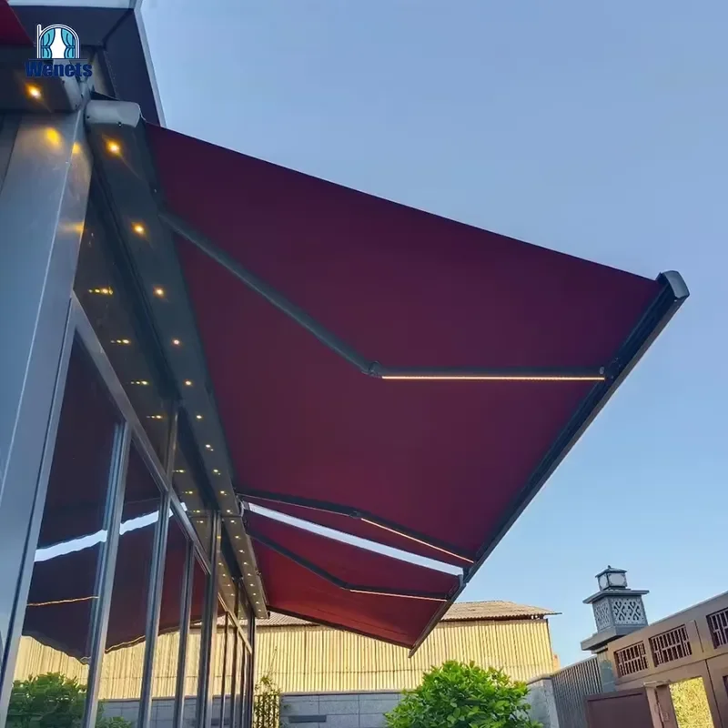 for Remote Control Retractable Cassette Awning App Control Outdoor Patio Awning With Rain Sensor
