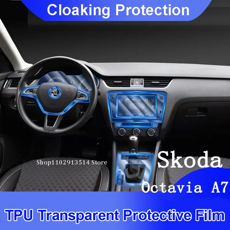 

For Skoda Octavia A7 2019 Car GPS Navigation Protective Film LCD Screen TPU Protective Film Screen Protector Decoration Stickers