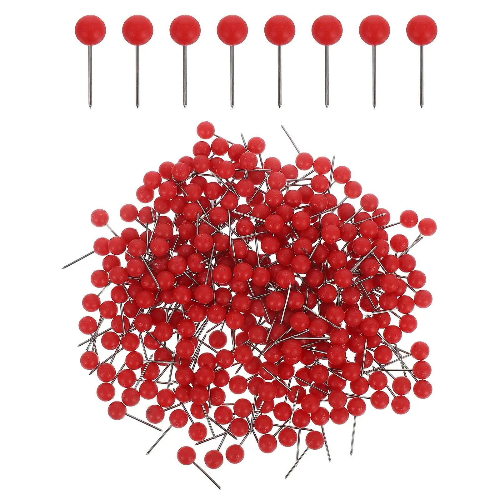 

300 Pcs Flags Pushpins for Cork Board Wall Bulletin Round Head Plastic Round Flag Map Push Pins Bead Push Pin Steel Travel