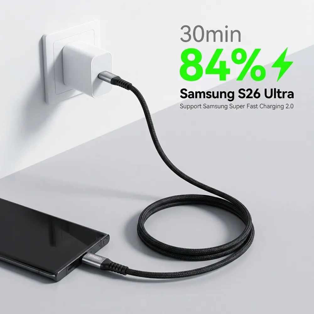 NNBILI 5 Stück 100W Typ-C zu USB-C Kabel PD 3.0 Quick Charge 4.0 Schnellladung Typ-C zu Typ-C für iPhone 17, Macbook, Samsung, Xiaomi – Detail 1