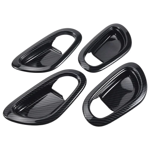 Manija de puerta interior de coche de fibra de carbono para Nissan Navara NP300, Protector de cuenco, cubierta de marco, embellecedora pegatina, accesorios, 2016-2021