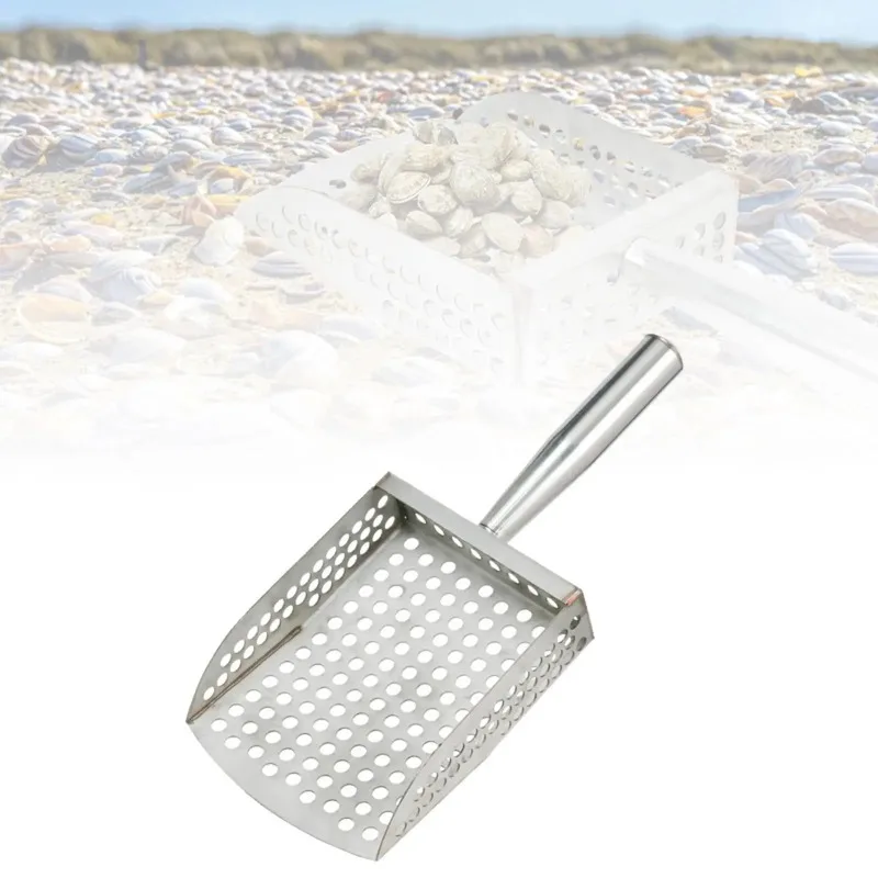Sand Scoop Handheld Comfortable Handle Digging Sieve Sand Sifter Shovel Metal for Metal Detecting Beach Underwater Seaside Clams