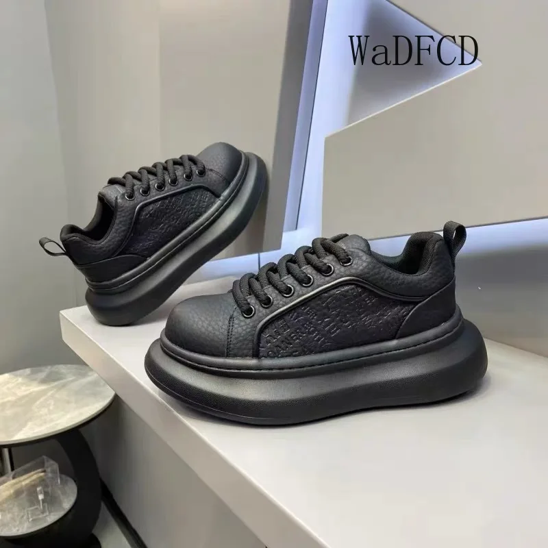 Chunky Sneakers Mens Original Designer White Board Shoes Fashion Casual Leather Breathable Height Increased Platform Sport Shoes view 5