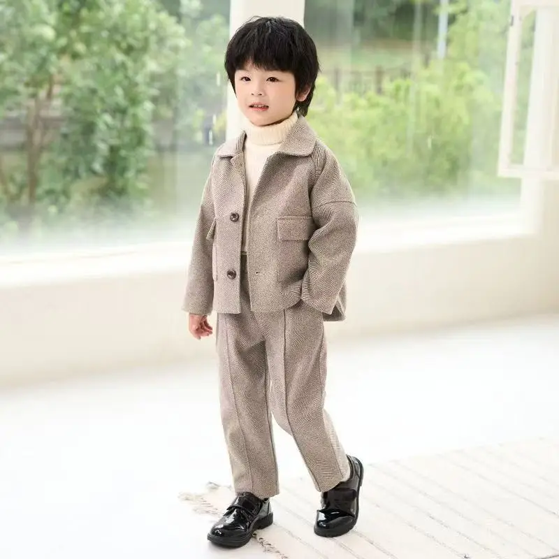 

Kids Warm Clothes SetsSuits for Boys Winter Autumn Thicken Casual Jacket Trouser Toddler Leisure Suit Children Cosutmes