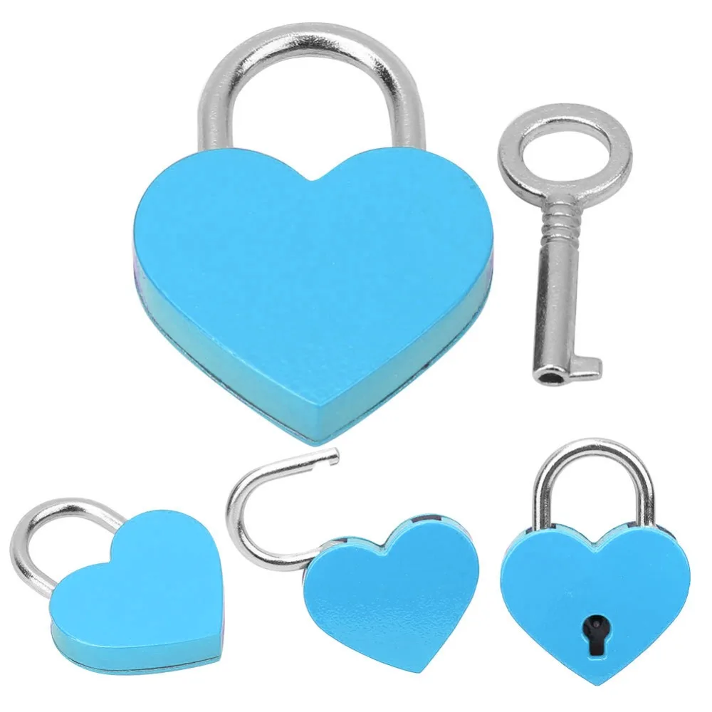 2pcs Romantic With Keys Heart Shaped Padlock 30x39mm Size 2 Sets Metal Padlock Love Lock Padlock For Romantic Occasions