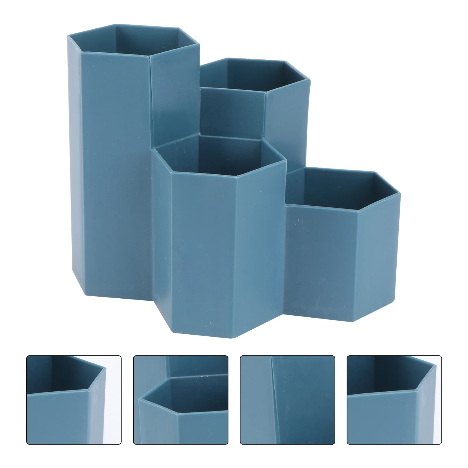 

Hexagonal Pen Holder Desktop Stationery Makeup Storage Brush Accessories Pot Office Supplies Container Child