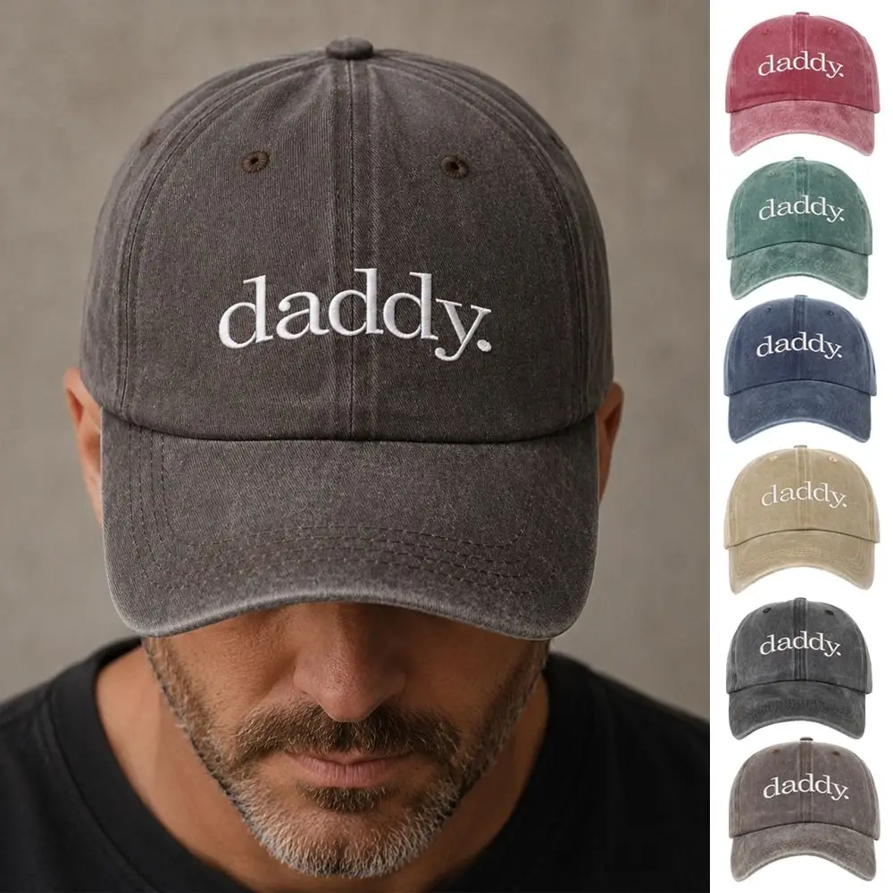 Fashion Washed Cotton daddy. Embroidery Caps Adjustable Breathable Baseball Hats Vintage Casual Baseball Cap Father's Gift