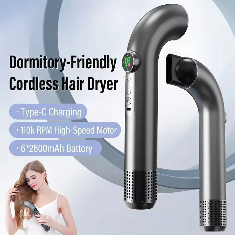 High End Cordless Hair Dryer High Speed Portable Hair Dryer Large Battery Capacity Fast Drying Salon Professional OEM