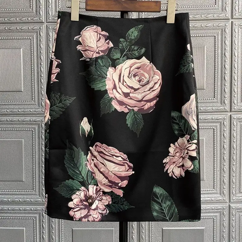 Palace printed women's pencil half body  hip wrap  harajuku  Regulai Fit korean style y2k   pleated skirt