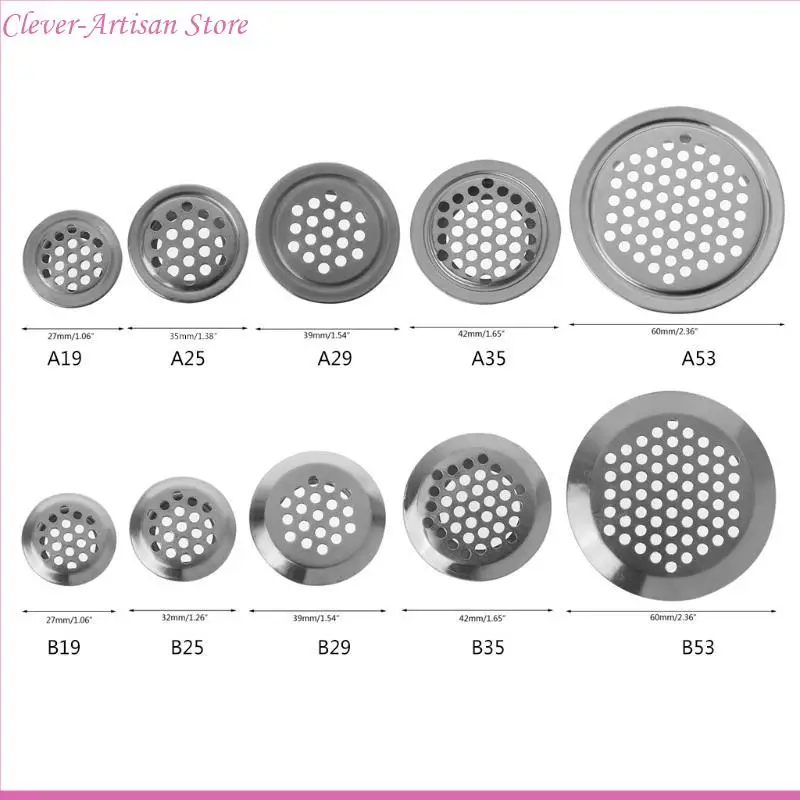 E06B Stainless Steel Air Ventilasi Lubang Ventilasi Louver Lubang Mesh Berbentuk Bulat