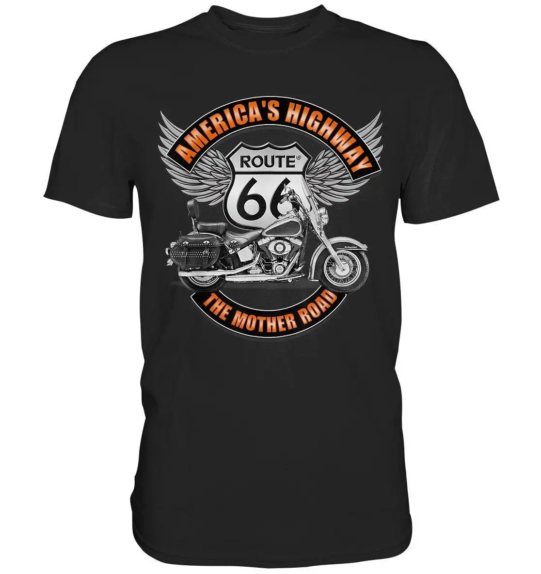 Ameria's Highway Route 66 camiseta para motocicleta, motociclista, Chopper, Moto Premium