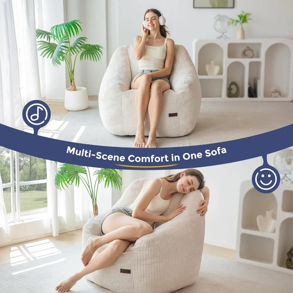 أريكة مريحة مع حشو للبالغين والأطفال - كرسي أرضي مريح لاستخدام غرفة المعيشة وغرفة النوم #4