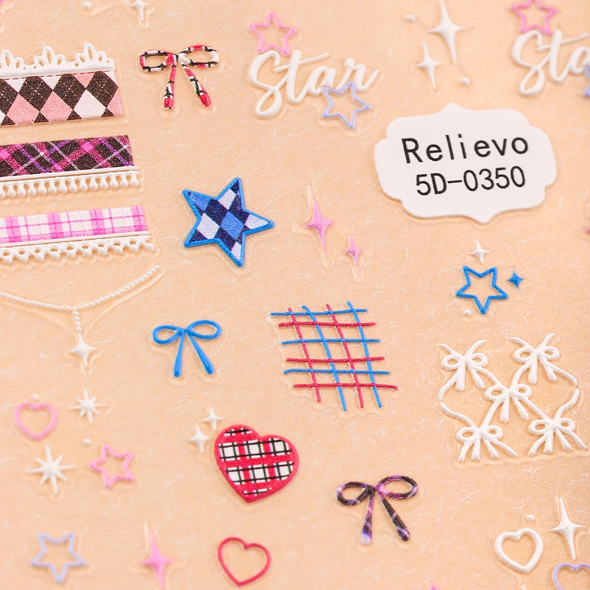 2 pçs arte do prego sticke 5d alívio doce legal coração estrela auto-adesivo decalques de unhas para slider diy manicure decoração