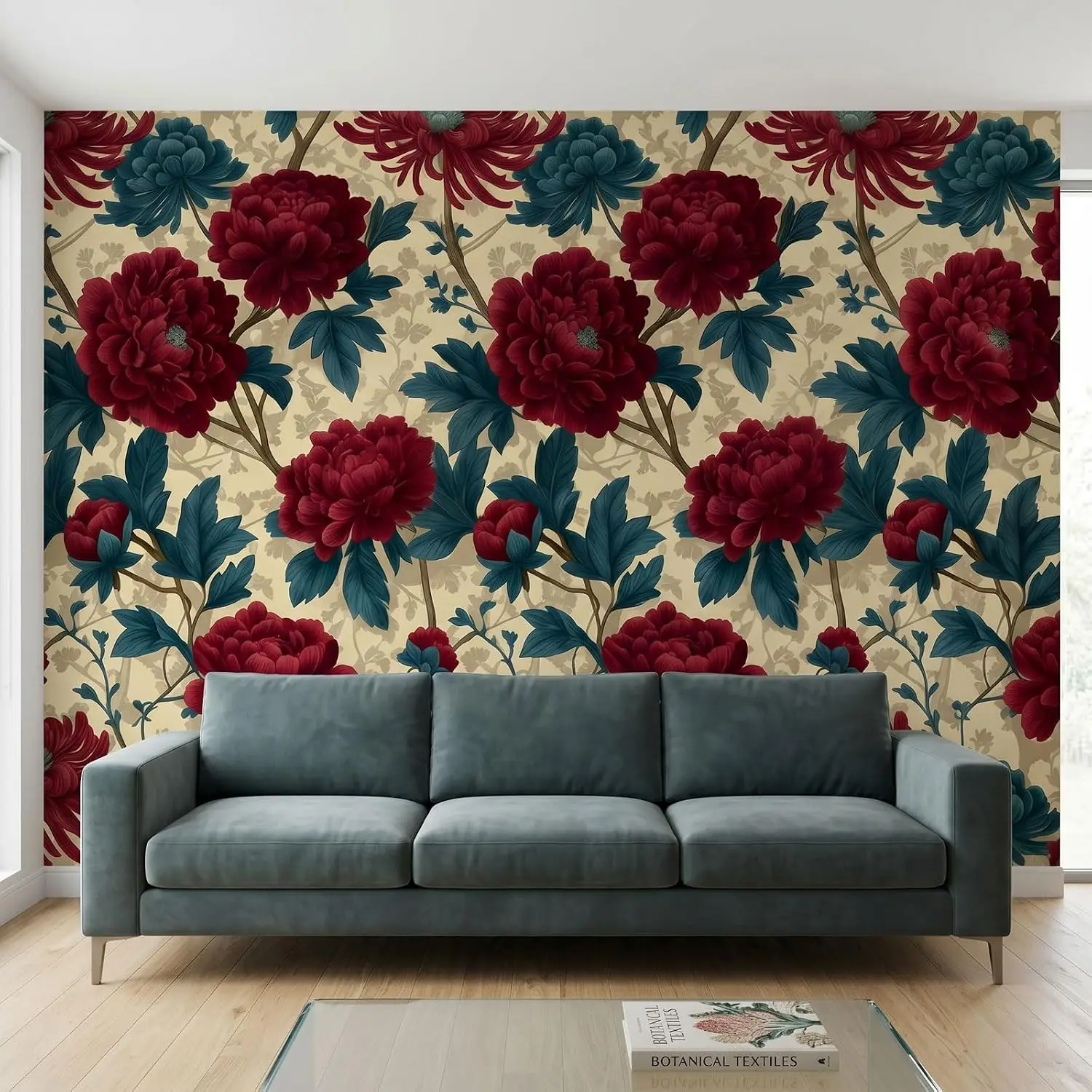 Large Scale Baroque Floral Wallpaper Mural Wall Tapestry Decoration for Luxury Bedroom Nursery Living Room Home Backdrop Art