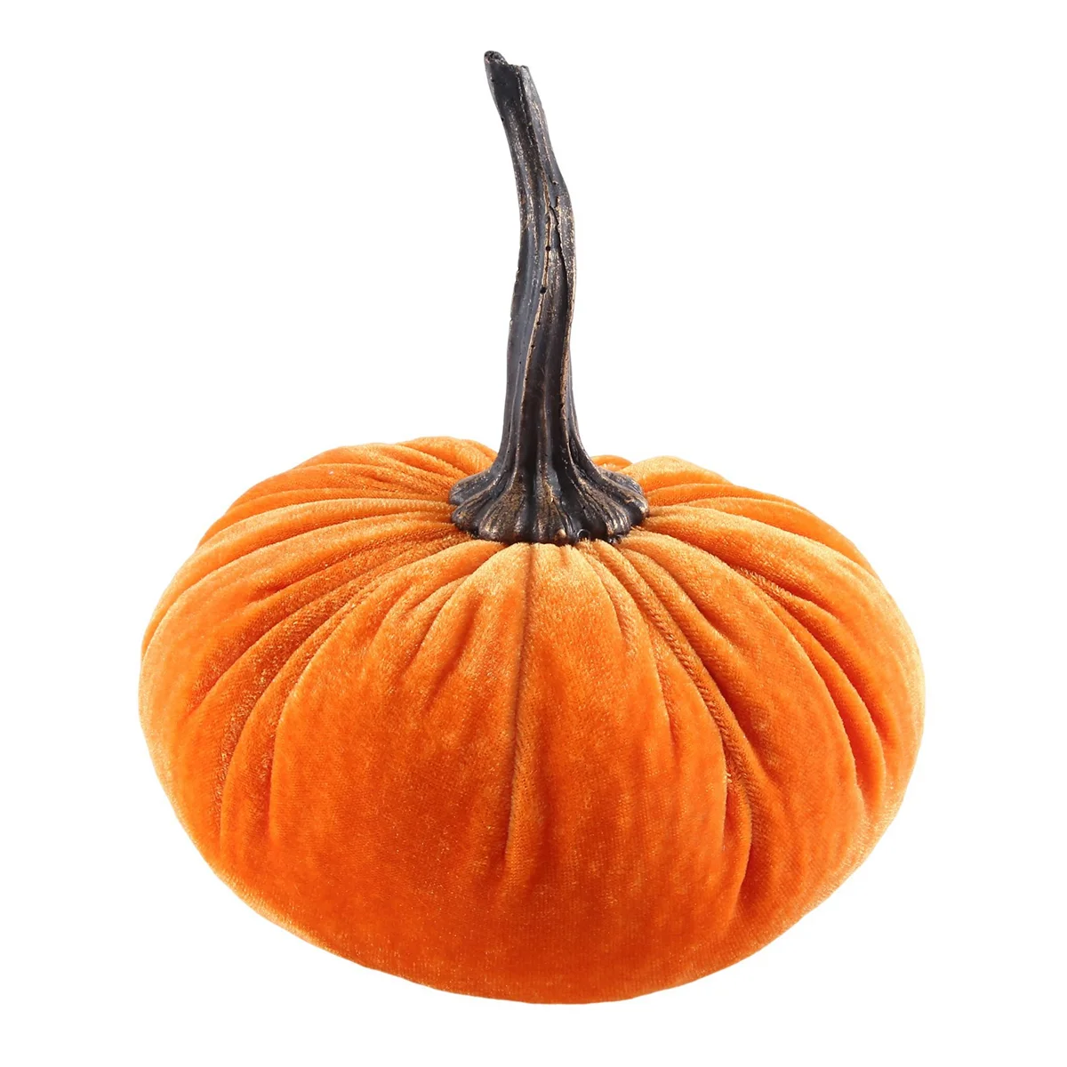 Calabazas de terciopelo grandes para decoración, calabazas artificiales hechas a mano, decoración del hogar de otoño, Halloween, Acción de Gracias, naranja