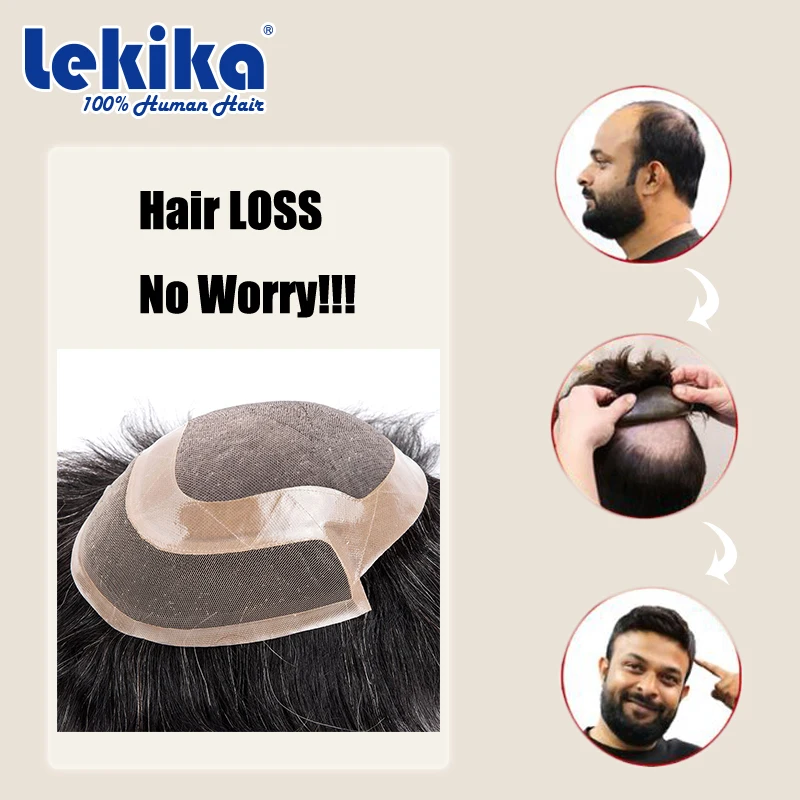 الدانتيل الجبهة الشعر المستعار و أحادية خصلات الشعر المستعار الإنسان تنفس الذكور الشعر الاصطناعية دائم 100% خصلات الشعر المستعار الإنسان 6 ''نظام الشعر للرجل