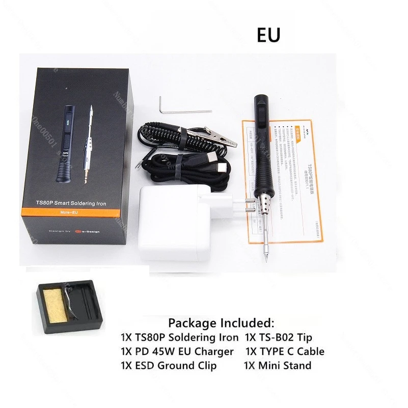 

TS80Pmore TS80P Mini Electric Soldering Iron Station OLED USB Type C Programmable Digital Solder STM32 Chip PD2.0 QC3.0