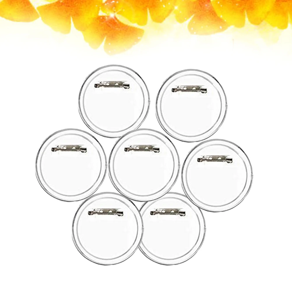 36pcs Badge 60Mm Craft Supplies Badges Acrylic Design Button Clear Round Badges Kit For Craft Supplies Rustproof Steel Pin